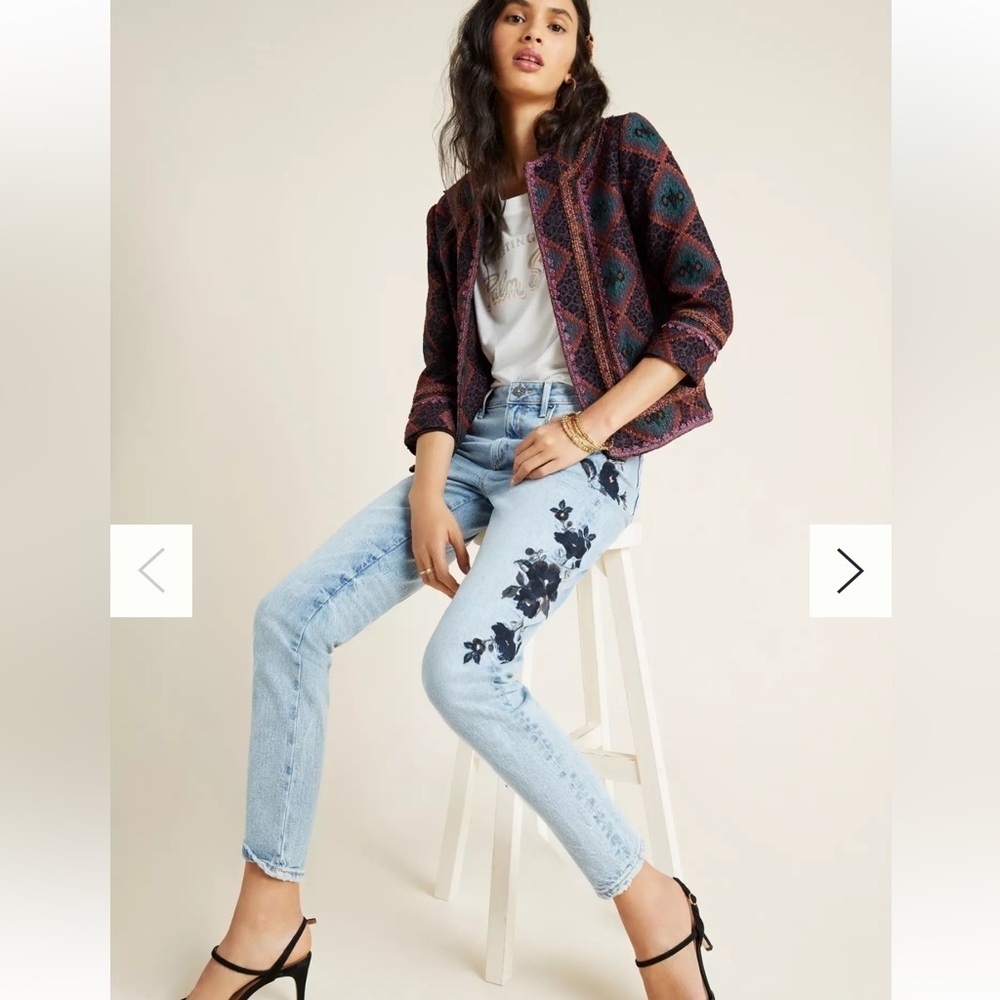 Driftwood Gizelle Embroidered Girlfriend Light Wash Jeans